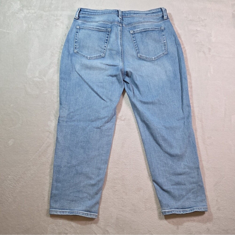 NYDJ Boyfriend Jeans Womens 8P Blue Valle Lift Tuck High Rise Denim EUC - Picture 2 of 5